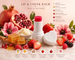 ES Pom Essence Soft Pomegranate Pink 100% Natural Lip & Cheek Balm Stick